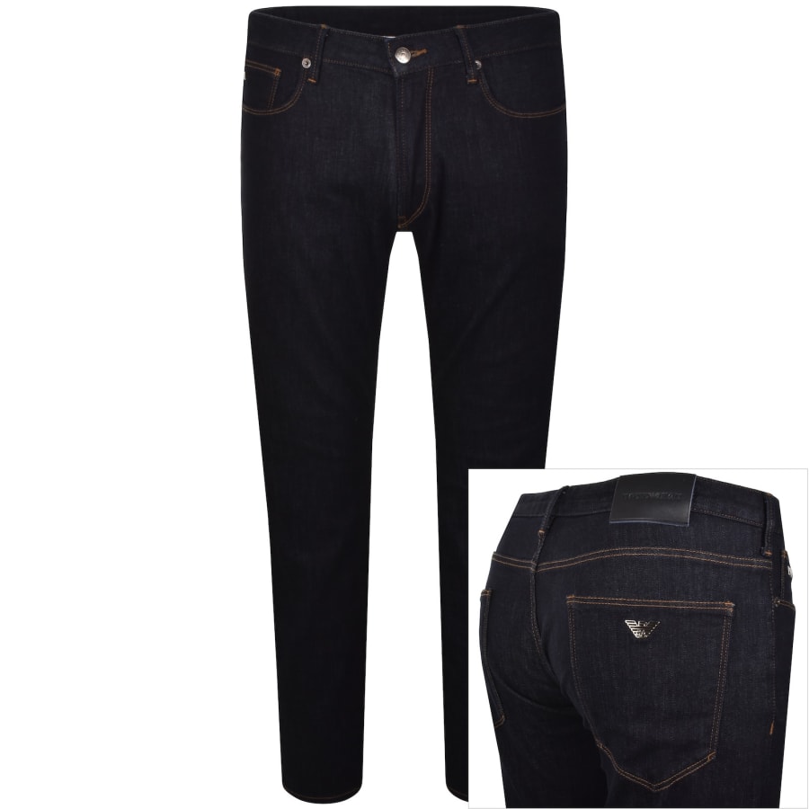 Image number 1 for Emporio Armani J06 Slim Fit Jeans Dark Wash Blue
