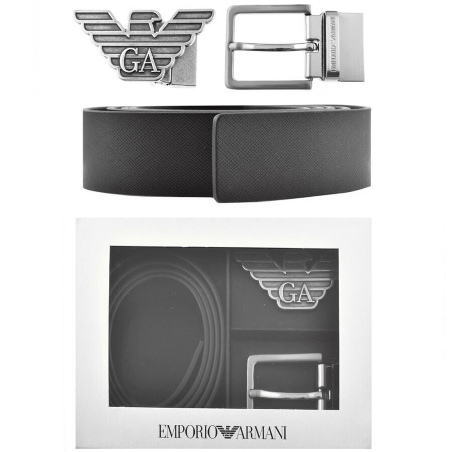Image number 1 for Emporio Armani Reversible Belt Gift Set Black