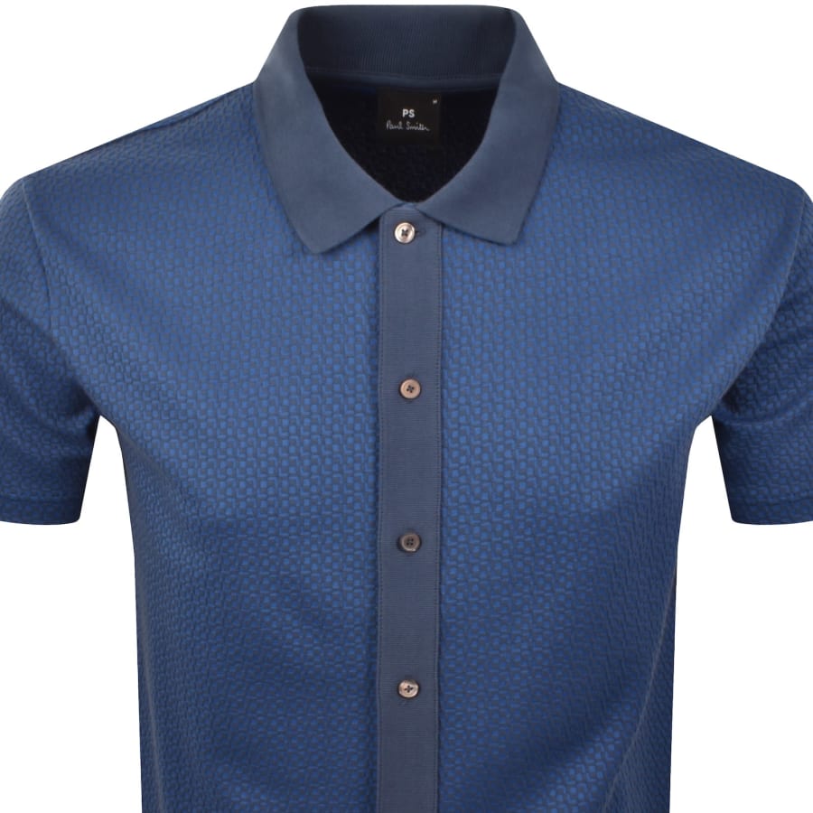 Image number 2 for Paul Smith Short Sleeved Polo Shirt Blue