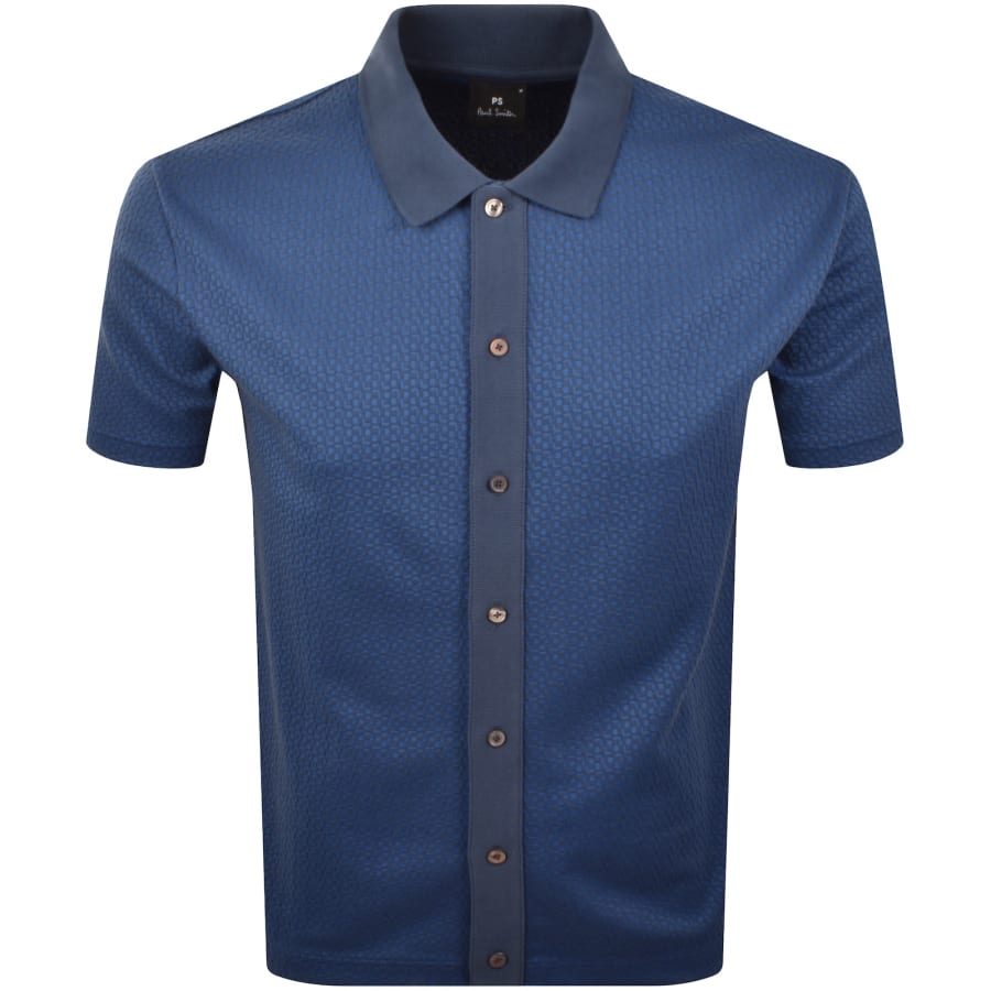 Image number 1 for Paul Smith Short Sleeved Polo Shirt Blue