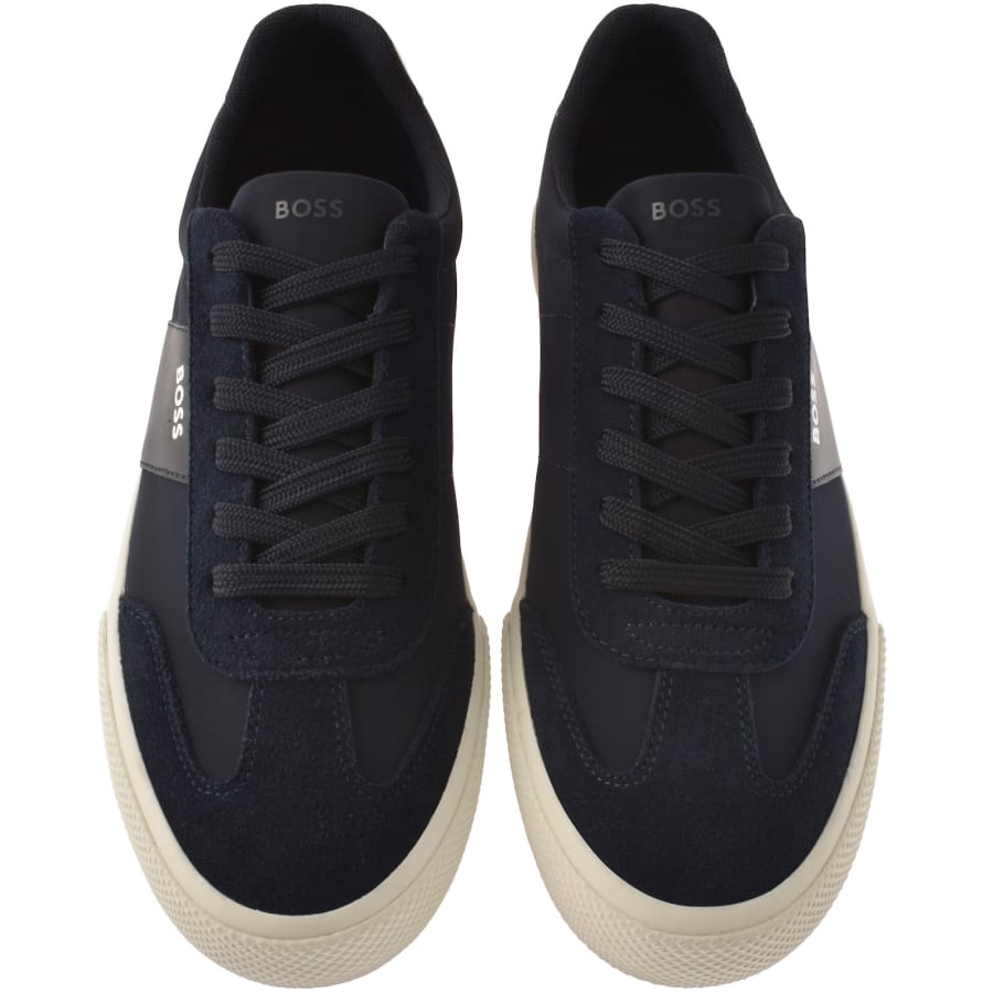 Image number 3 for BOSS Aiden Tennis Trainers Dark Blue