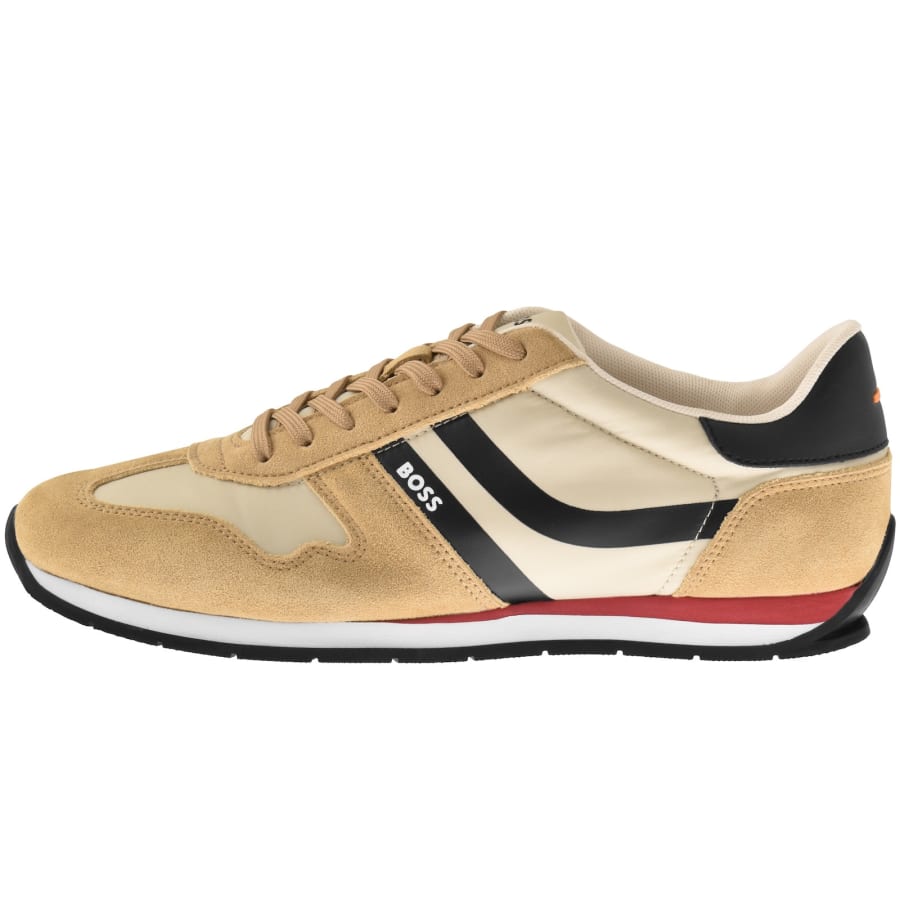 Image number 1 for BOSS Levon Runner Trainers Open Beige