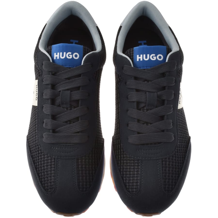 Image number 3 for HUGO Blue Jared Running Trainers Dark Blue