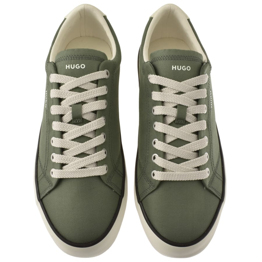 Image number 3 for HUGO Blue B Cross Tennis Trainers Dark Green