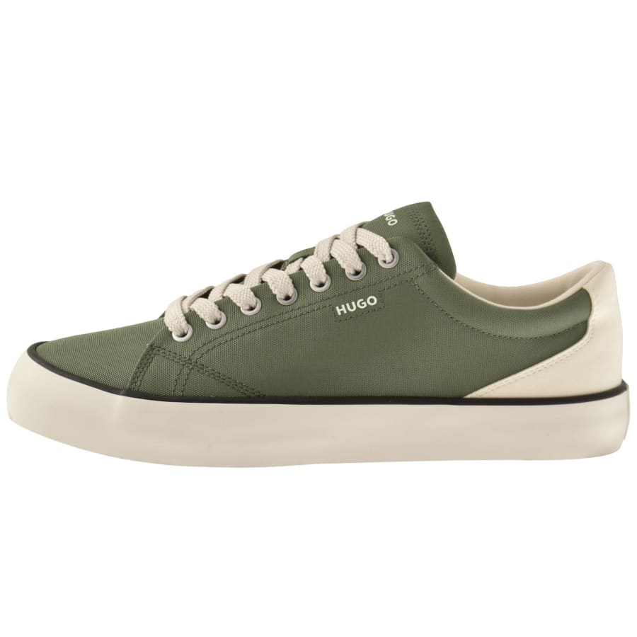 Image number 1 for HUGO Blue B Cross Tennis Trainers Dark Green