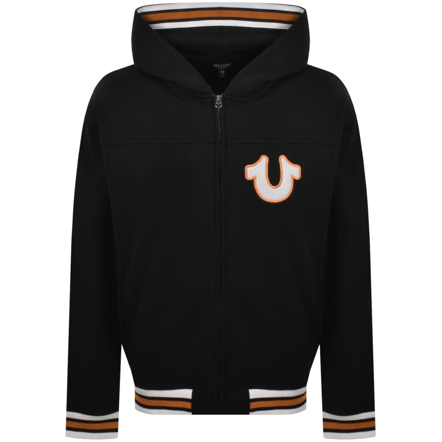 Image number 2 for True Religion Applique Full Zip Hoodie Black