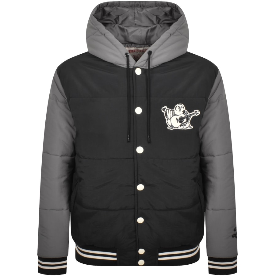 Image number 2 for True Religion Varsity Puffer Jacket Black