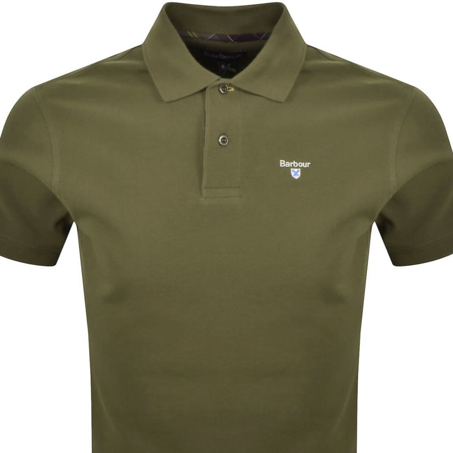 Image number 2 for Barbour Tartan Pique Polo T Shirt Green