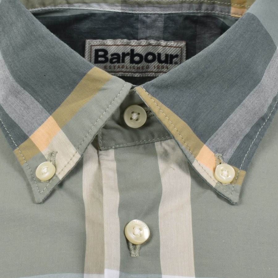 Image number 4 for Barbour Harris Check Long Sleeved Shirt Green