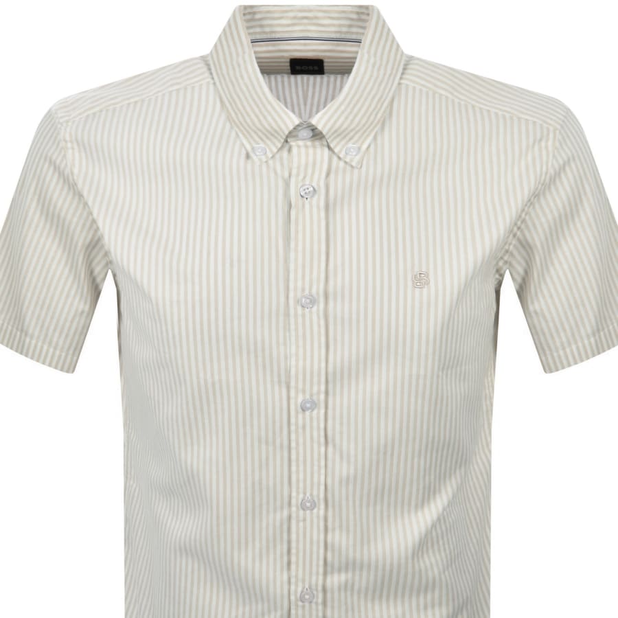 Image number 2 for BOSS H Liam Striped Shirt Open Beige