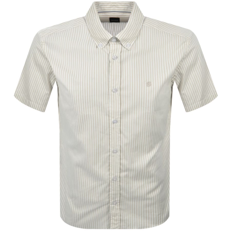 Image number 1 for BOSS H Liam Striped Shirt Open Beige