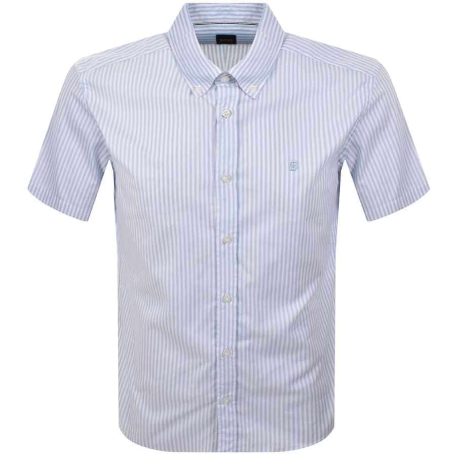 Image number 1 for BOSS H Liam Striped Shirt Light Blue