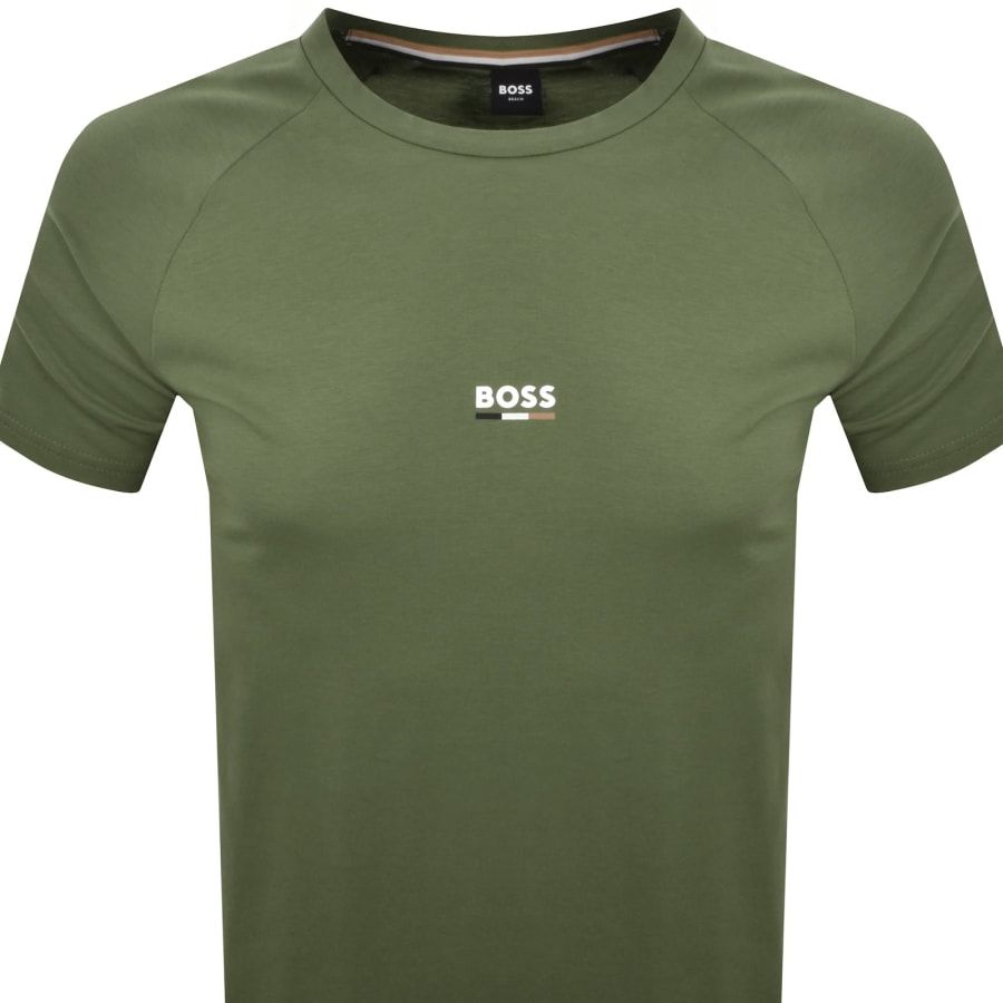Image number 2 for BOSS Slim Fit Beach T Shirt Green