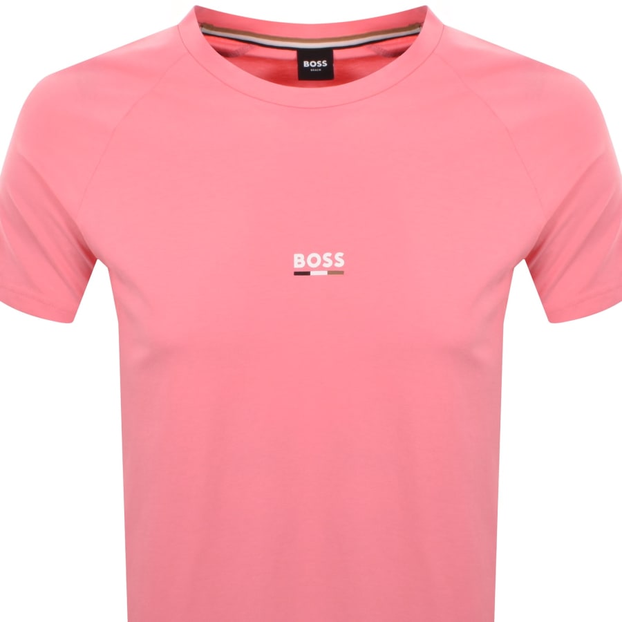 Image number 2 for BOSS Slim Fit Beach T Shirt Pink