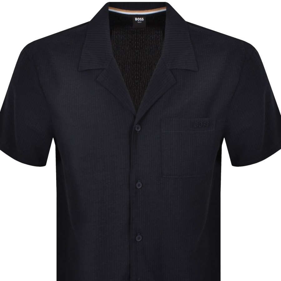 Image number 2 for BOSS Relax Beach Shirt Navy