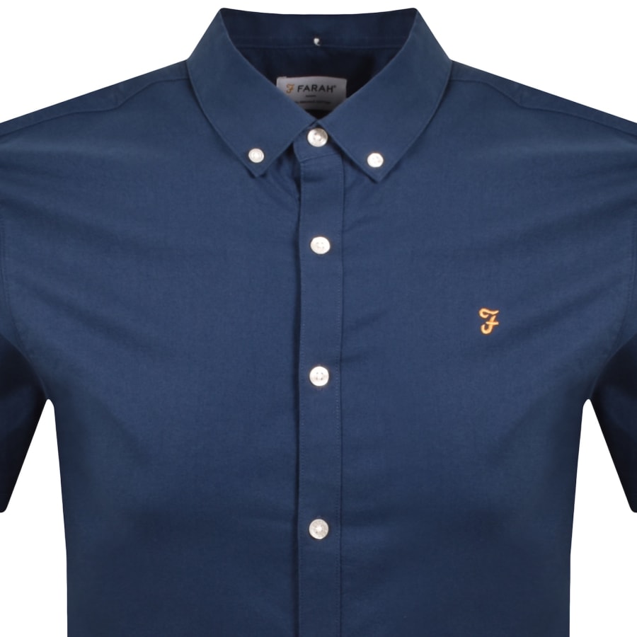 Image number 2 for Farah Brewer Short Sleeve Shirt Aegean Blue