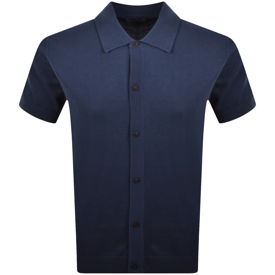 Image number 1 for Farah Poplar Knitted Polo Shirt Aegean Blue