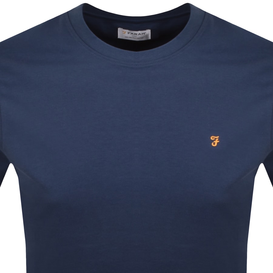 Image number 2 for Farah Danny Regular Fit T Shirt Aegean Blue