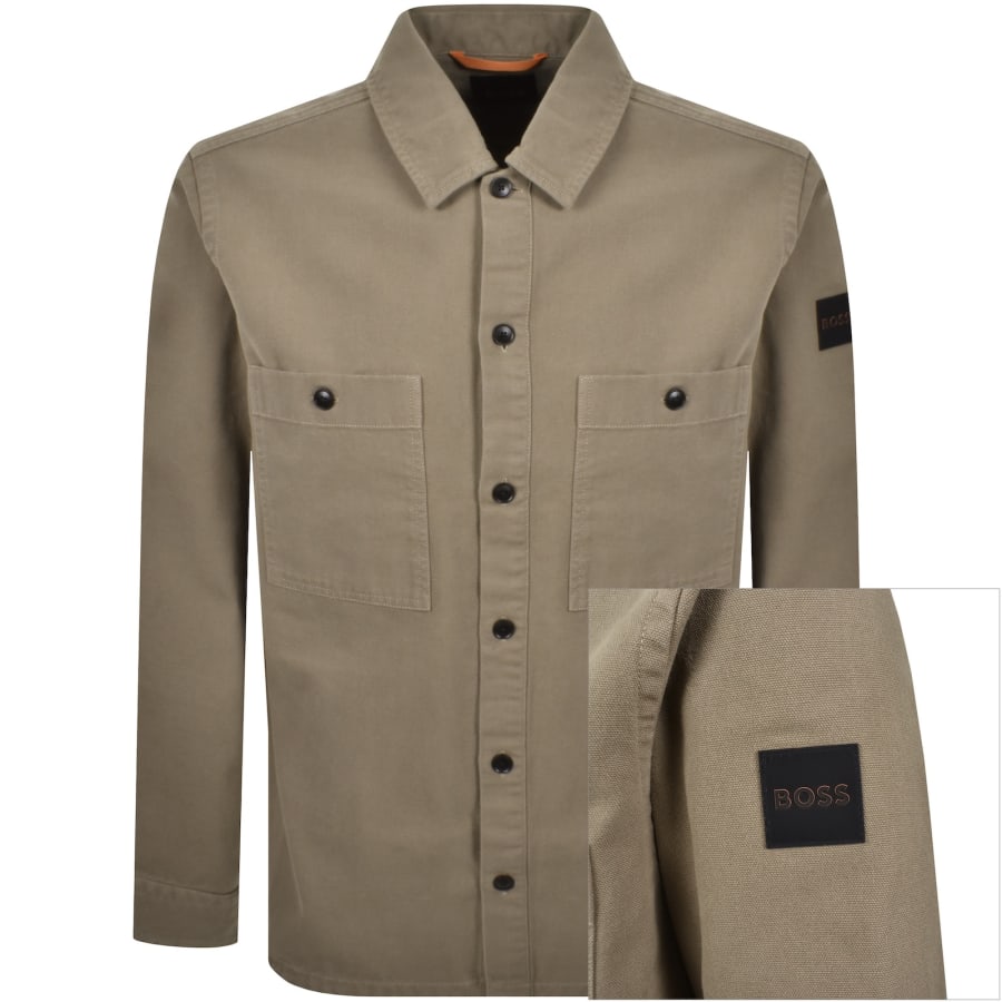Image number 1 for BOSS Locky 2 Overshirt Khaki