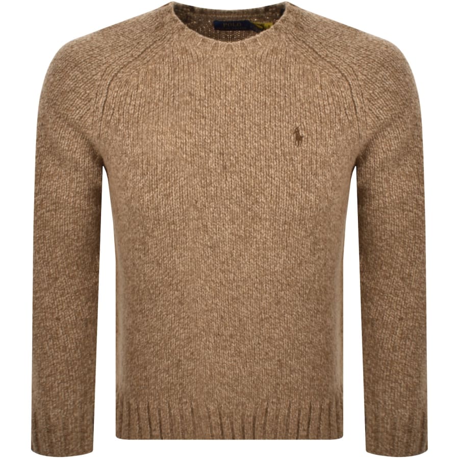 Image number 1 for Ralph Lauren Wool Blend Knit Jumper Brown