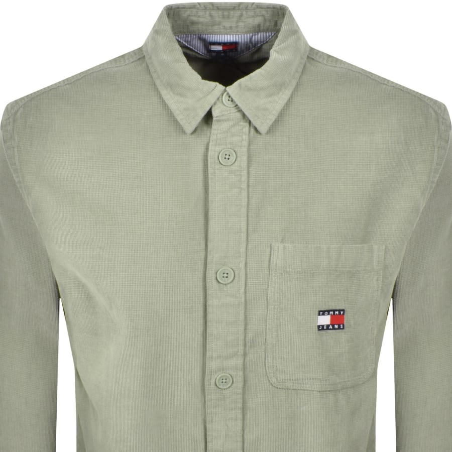 Image number 2 for Tommy Jeans Corduroy Overshirt Green