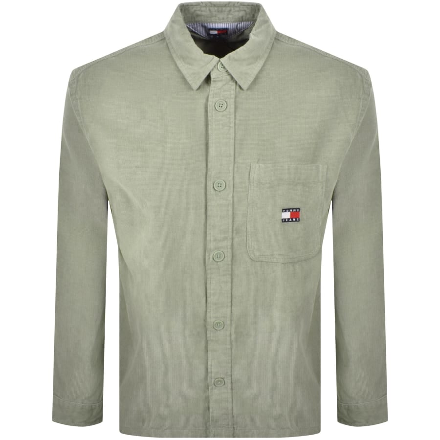 Image number 1 for Tommy Jeans Corduroy Overshirt Green