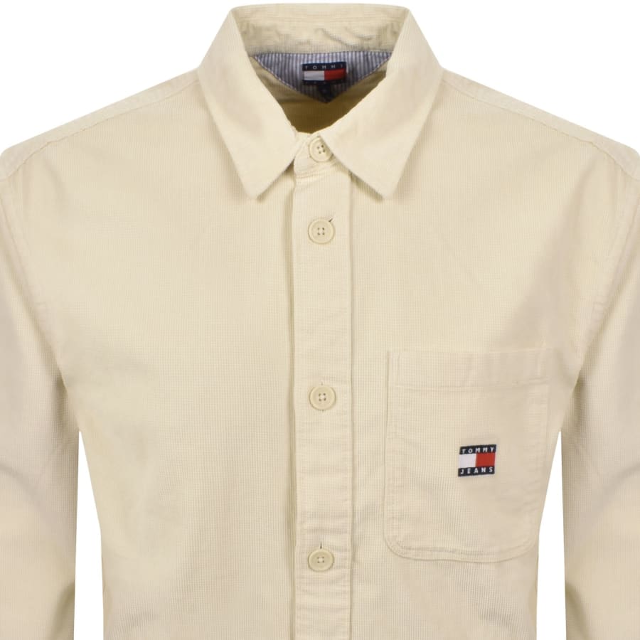 Image number 2 for Tommy Jeans Corduroy Overshirt Cream