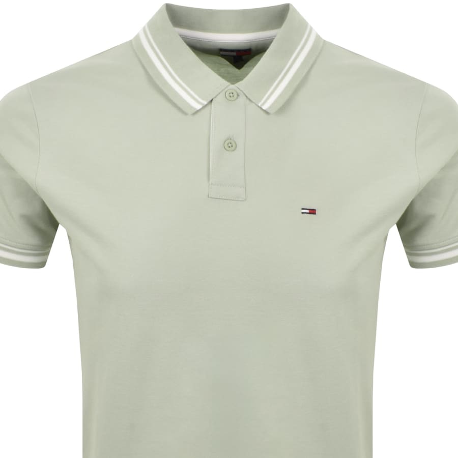Image number 2 for Tommy Jeans Tipped Polo Shirt Green