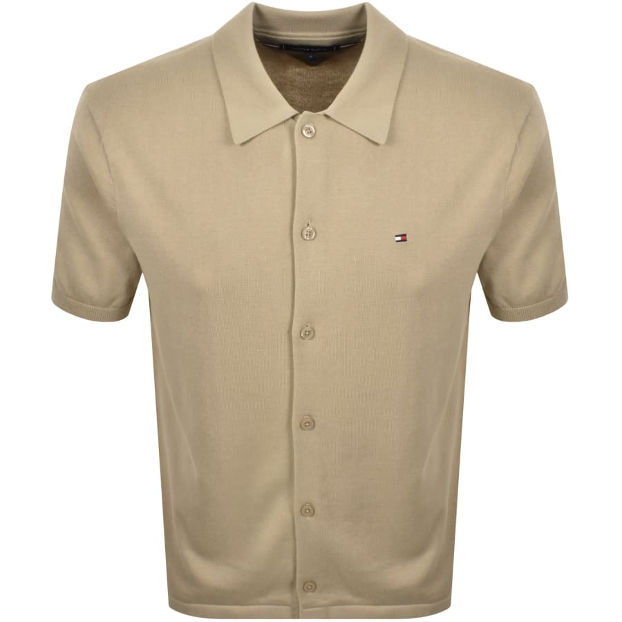 Image number 1 for Tommy Hilfiger Knitted Shirt Beige
