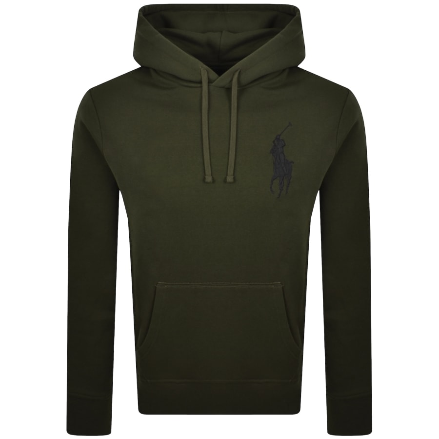 Image number 2 for Ralph Lauren Embroidered Logo Hoodie Green