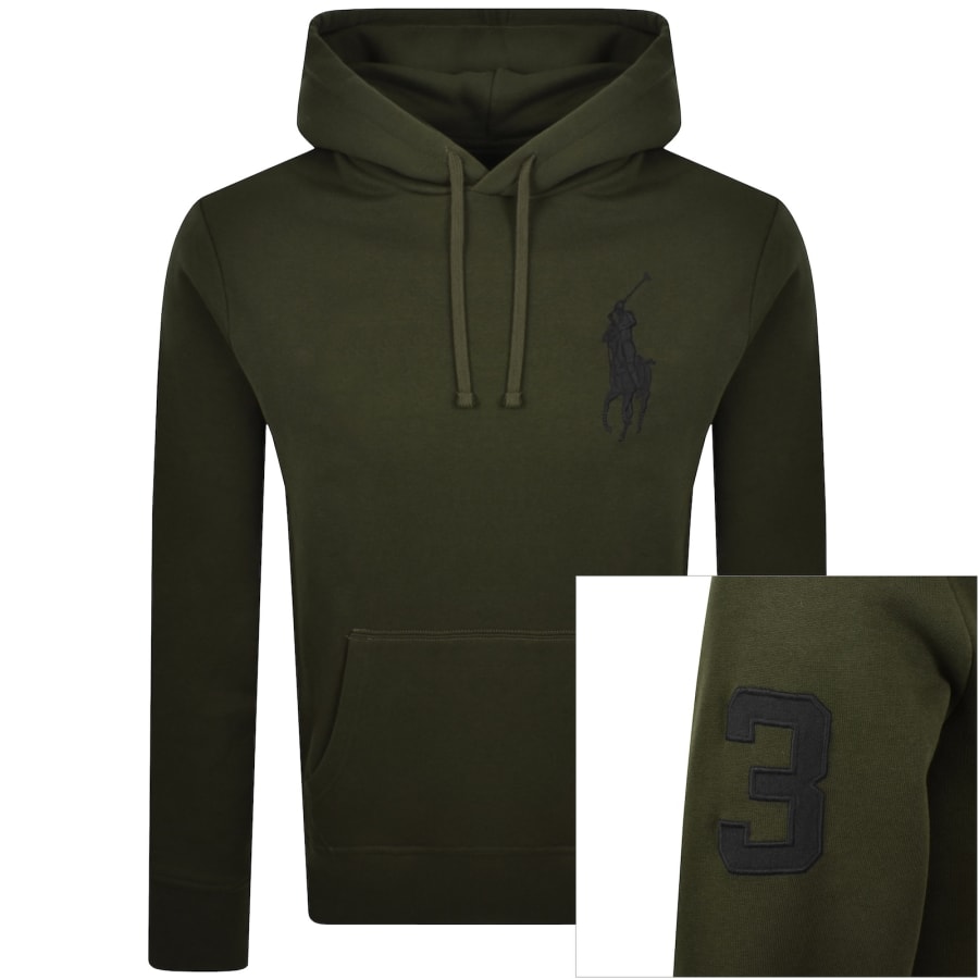 Image number 1 for Ralph Lauren Embroidered Logo Hoodie Green