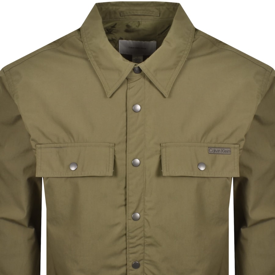 Image number 2 for Calvin Klein Jeans Overshirt Capers Green