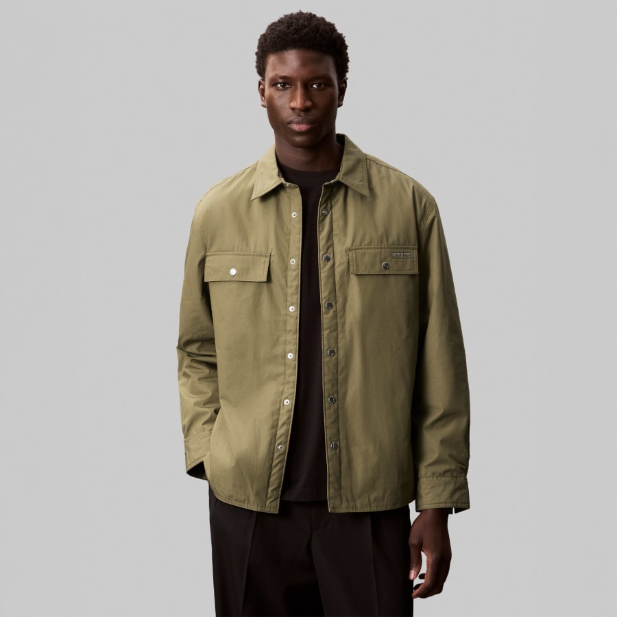 Image number 4 for Calvin Klein Jeans Overshirt Capers Green