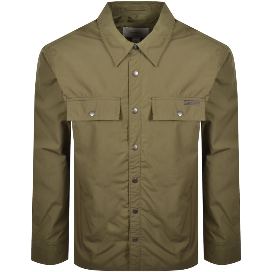 Image number 1 for Calvin Klein Jeans Overshirt Capers Green