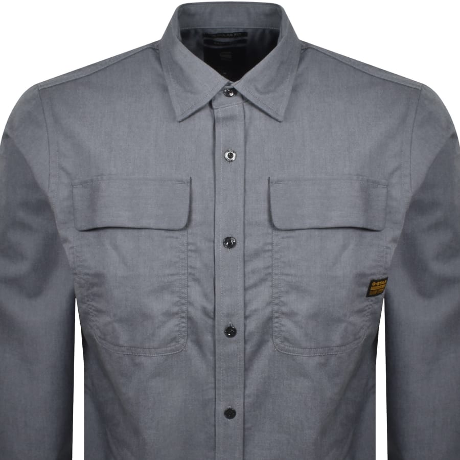 Image number 2 for G-Star CPO Long Sleeve Shirt Ash Blue