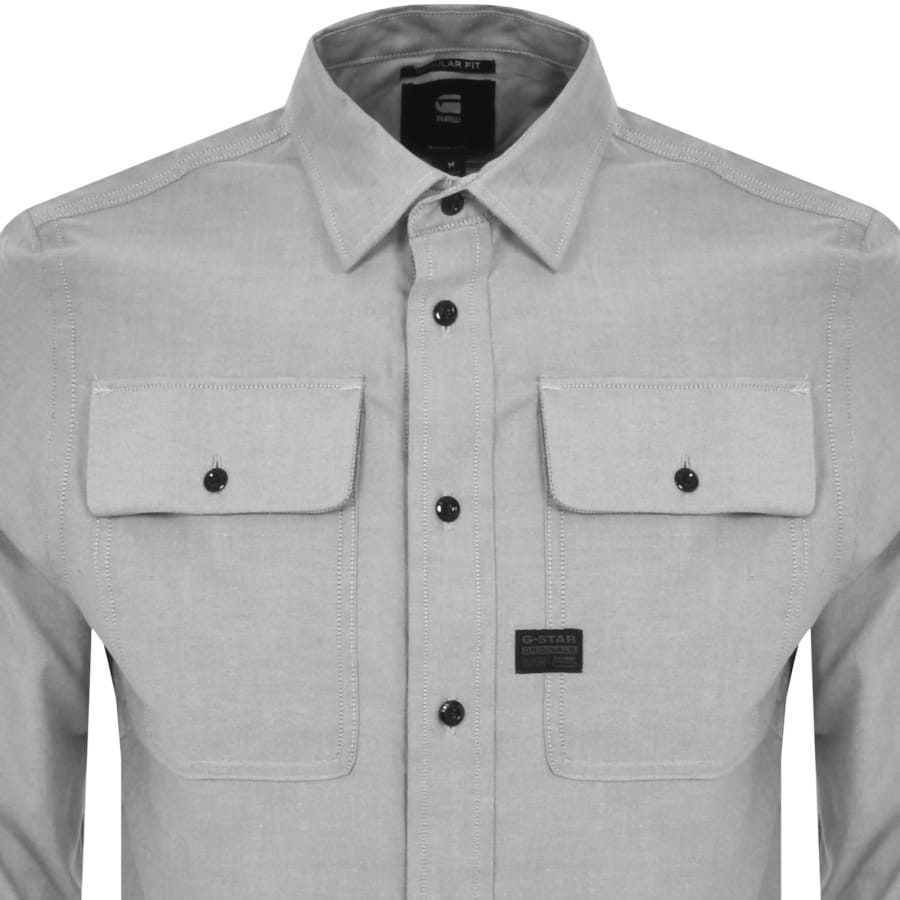 Image number 2 for G Star Raw CPO Long Sleeve Shirt Grey