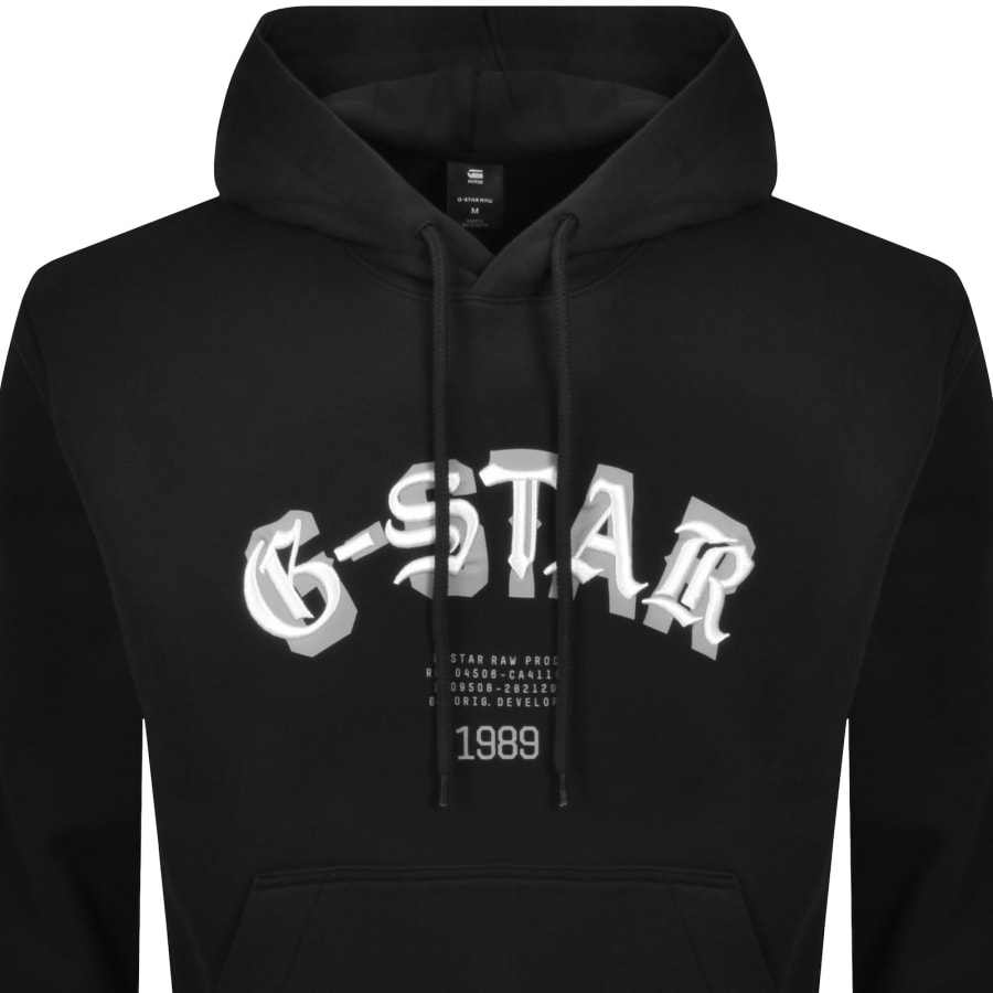 Image number 2 for G Star Logo Hoodie Black