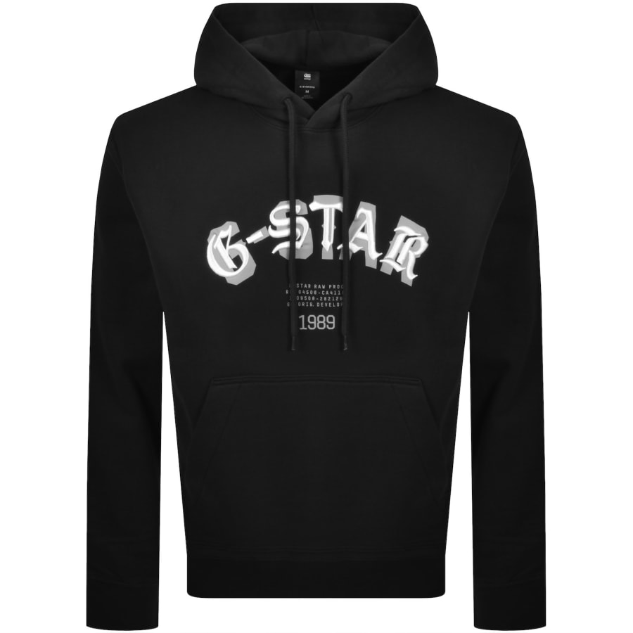 Image number 1 for G Star Logo Hoodie Black