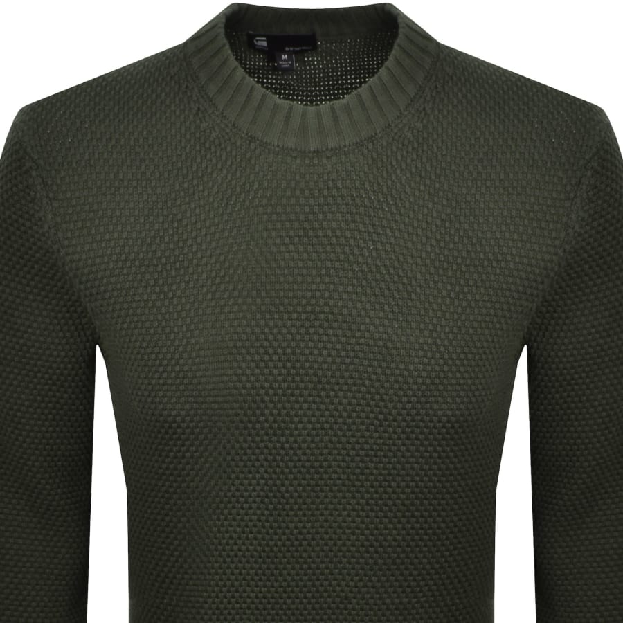 Image number 2 for G-Star Structure Mix Knit Jumper Green
