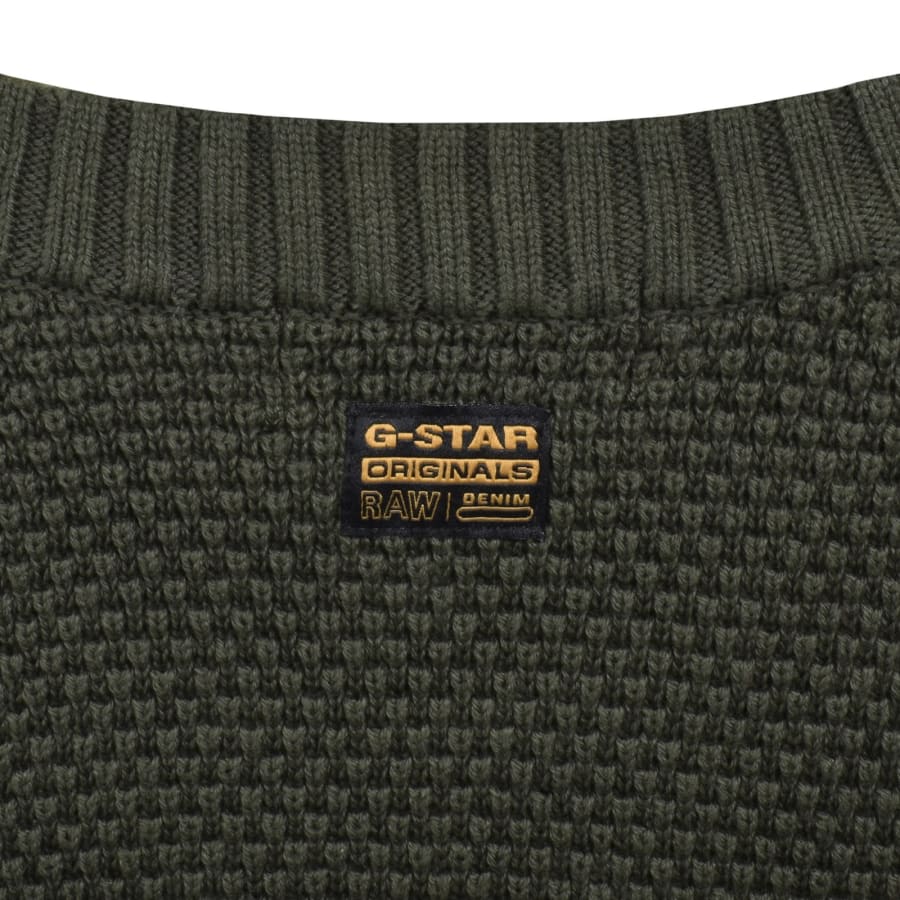 Image number 3 for G-Star Structure Mix Knit Jumper Green
