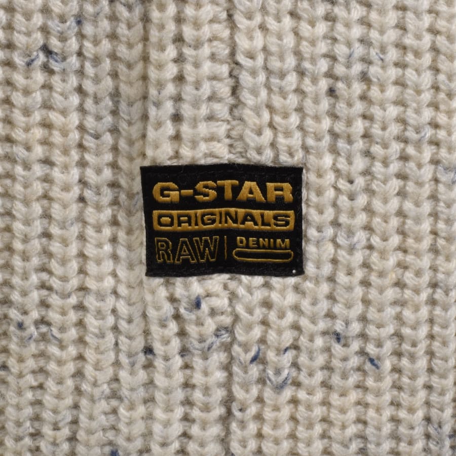 Image number 4 for G-Star Half Zip Knit Jumper Cream