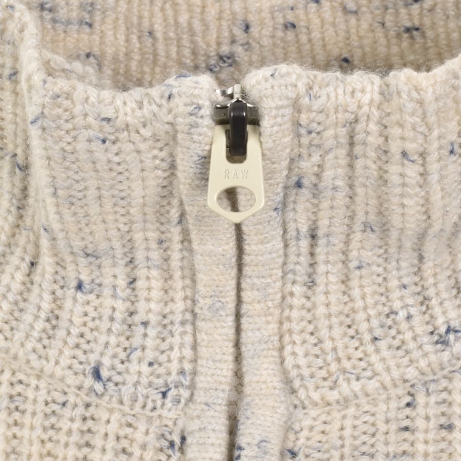Image number 5 for G-Star Half Zip Knit Jumper Cream