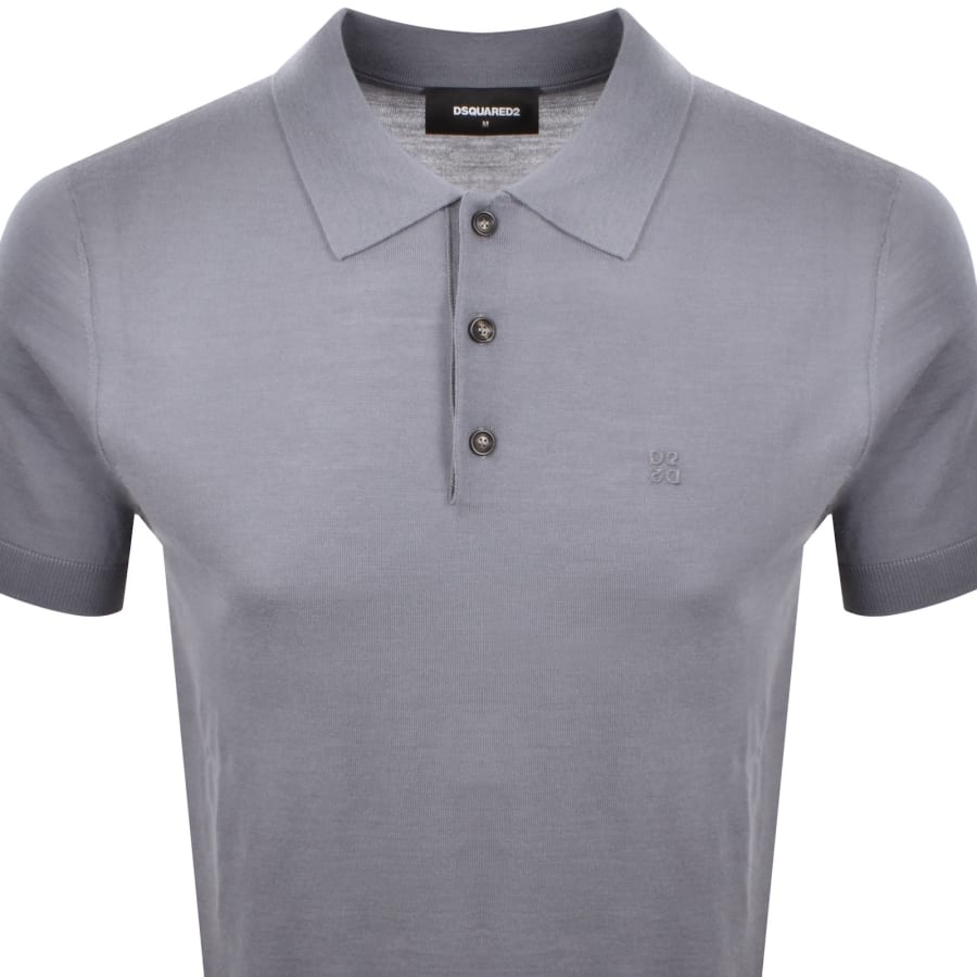 Image number 2 for DSQUARED2 Knit Polo T Shirt Grey