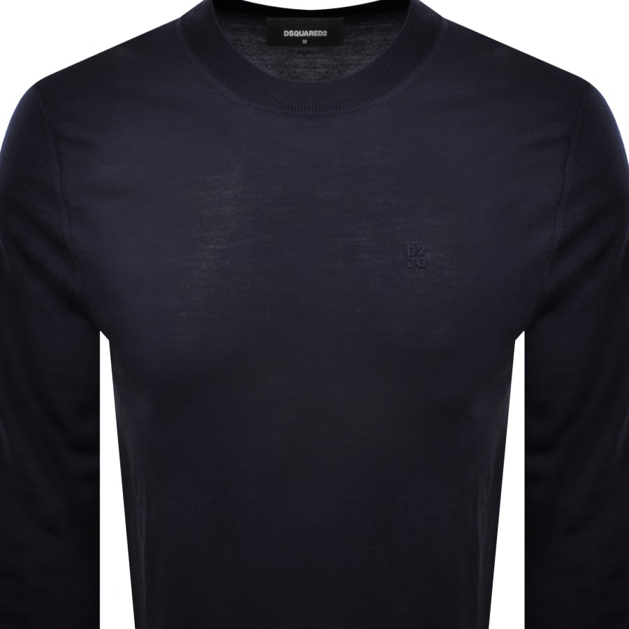 Image number 2 for DSQUARED2 Crew Neck Knit Jumper Navy