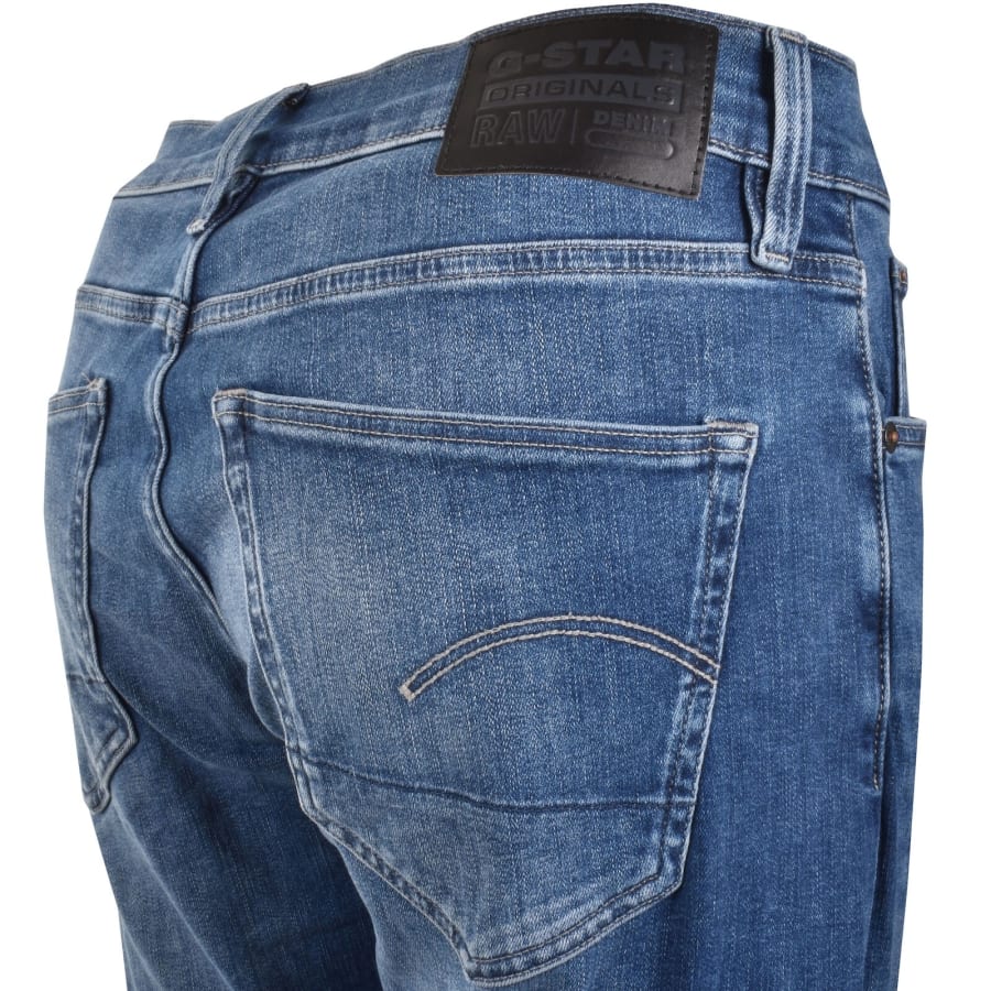 Image number 4 for G-Star 3301 Slim Fit Jeans Mid Wash Blue