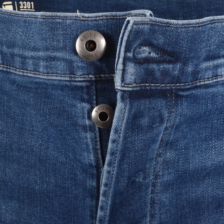 Image number 5 for G-Star 3301 Slim Fit Jeans Mid Wash Blue