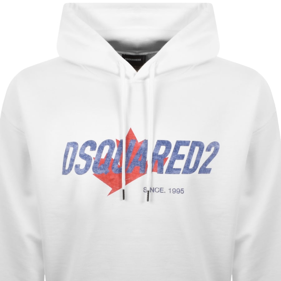 Image number 2 for DSQUARED2 Logo Hoodie White