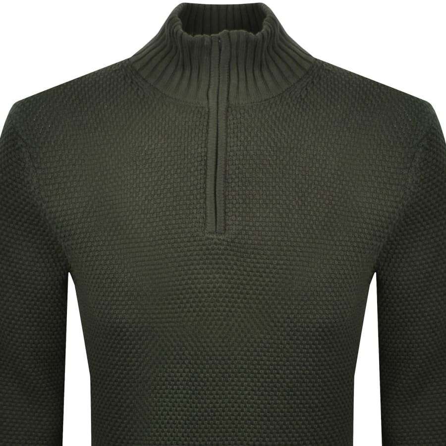 Image number 2 for G-Star Quarter Zip Knit Jumper Green