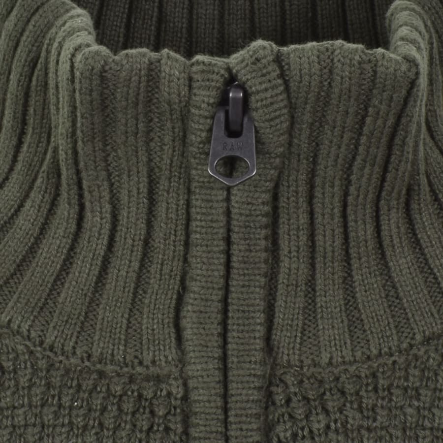 Image number 3 for G-Star Quarter Zip Knit Jumper Green