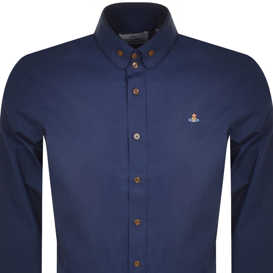 Image number 2 for Vivienne Westwood Krall Long Sleeved Shirt Navy